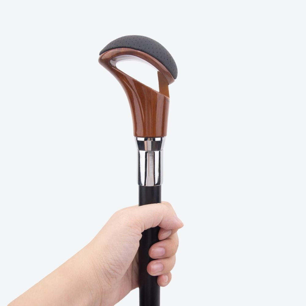 Bastoni Men's Black/Brown Padded Walking Cane