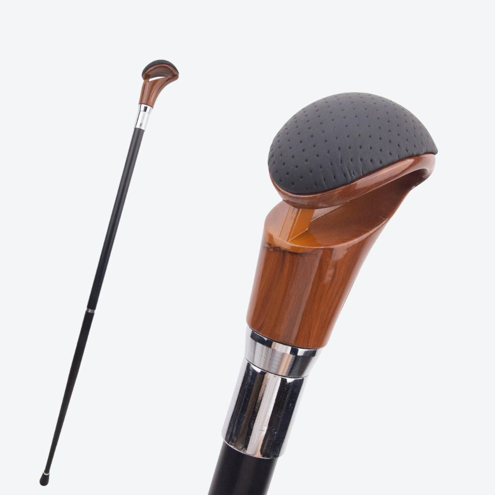 Bastoni Men's Black/Brown Padded Walking Cane