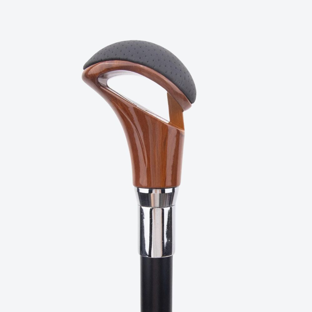 Bastoni Men's Black/Brown Padded Walking Cane