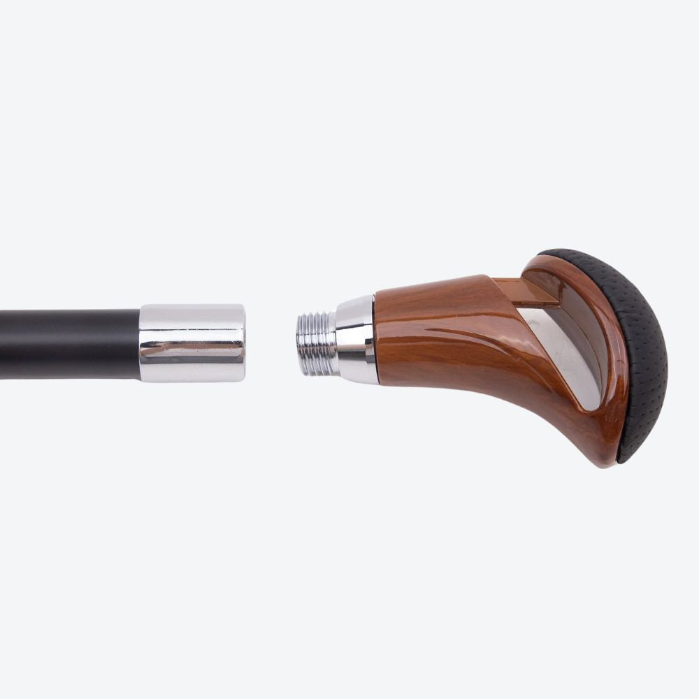 Bastoni Men's Black/Brown Padded Walking Cane