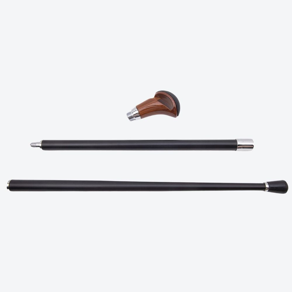 Bastoni Men's Black/Brown Padded Walking Cane