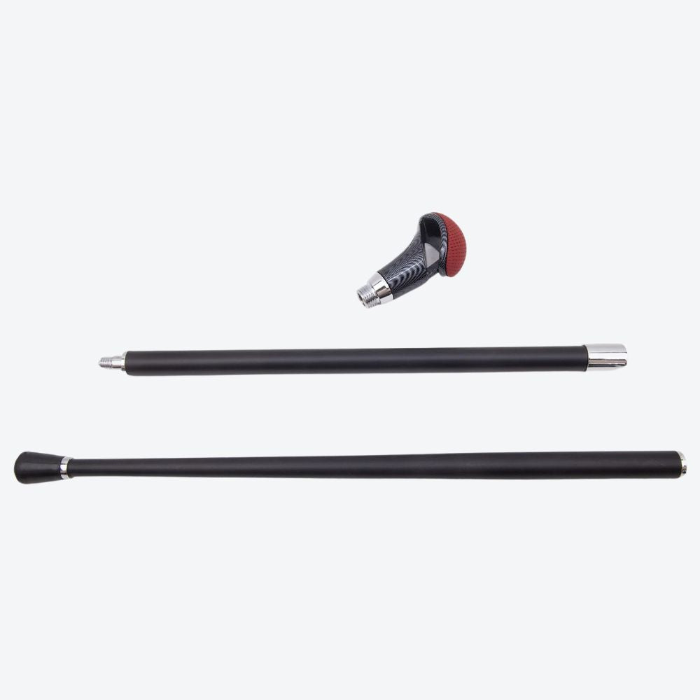 Men's Padded Walking Cane, Black/Wine - Bastoni