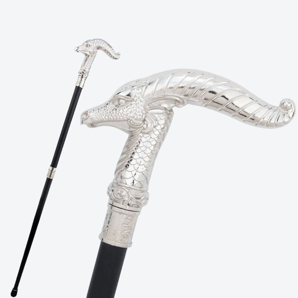 Mountain Goat Metal Classic Cane Silver-Bastoni Co