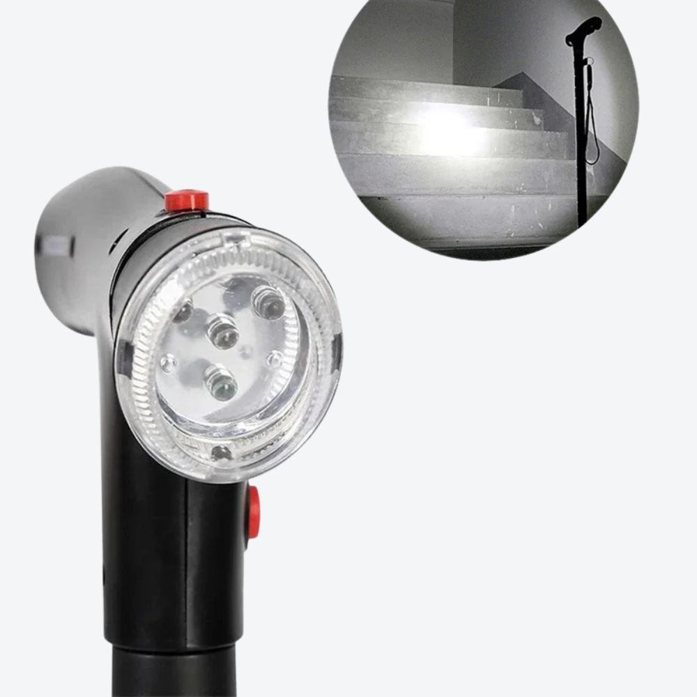 Folding Cane with Flashlight and Multifunctional Alarm - Bastoni