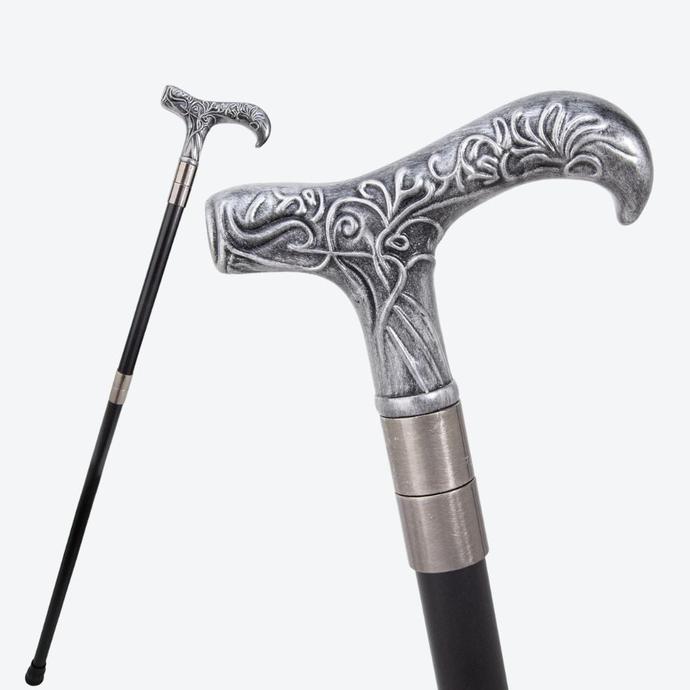 Noble Branches Metal Cane Silver-Bastoni UK