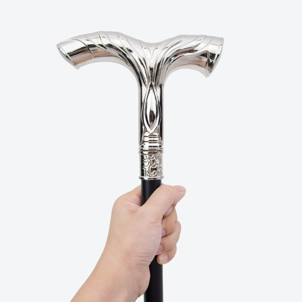 Nordic Luxury Valhalla Silver Bastoni Walking Stick