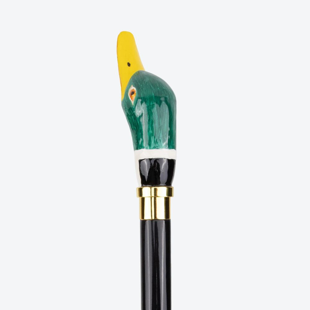 Painted Ceramic Mallard Metal Walking Stick-Bastoni UK