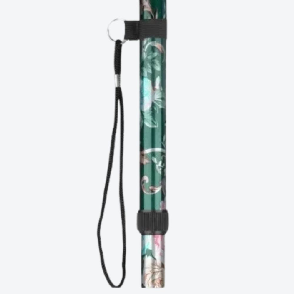 Bastoni Red Flower Garden Folding Women's Walking Stick