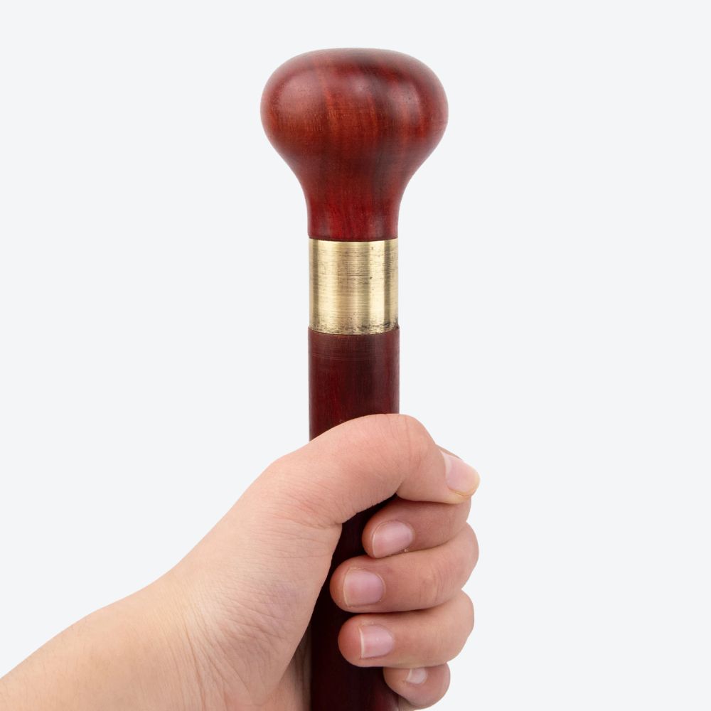 Reddish Wooden Cane with Bastoni Handle