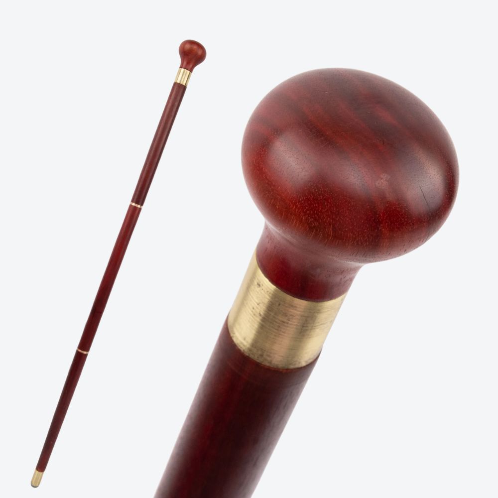 Reddish Wooden Cane with Bastoni Handle