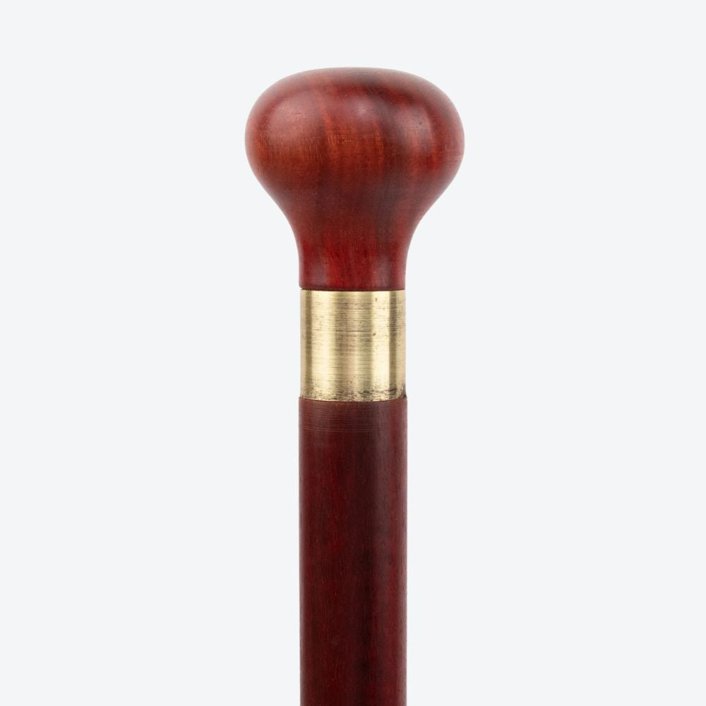 Reddish Wooden Cane with Bastoni Handle