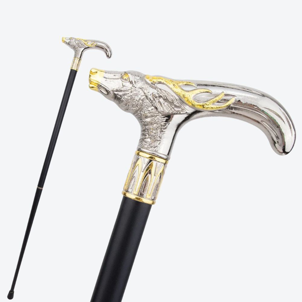 Royal Deer Metal Cane Silver/Golden-Bastoni UK