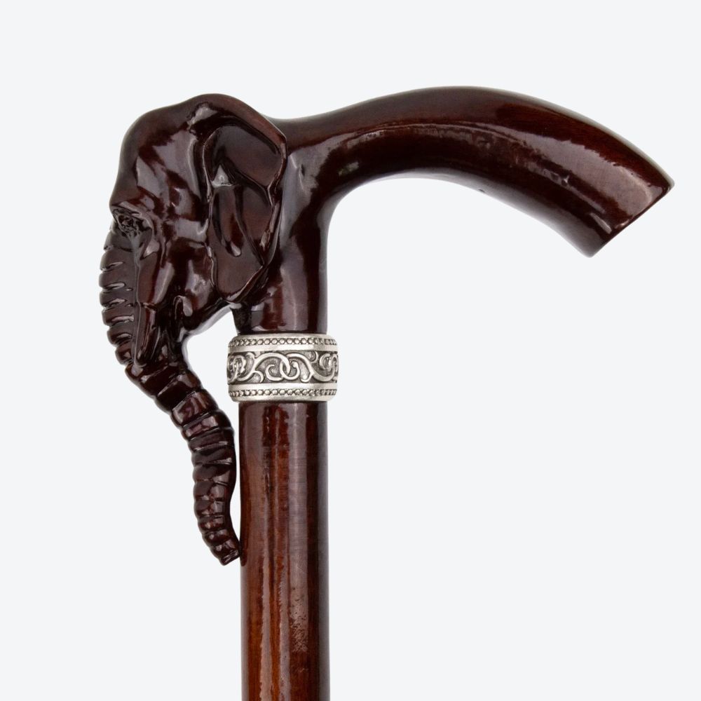 Savanna Imperial Elephant Wooden Walking Stick - Bastoni