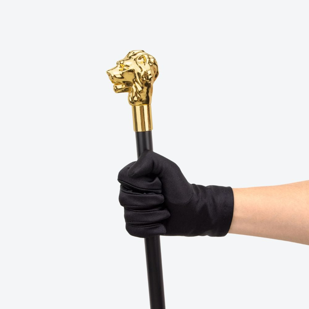 Sculptural Lion Metal Cane Golden-Bastoni UK