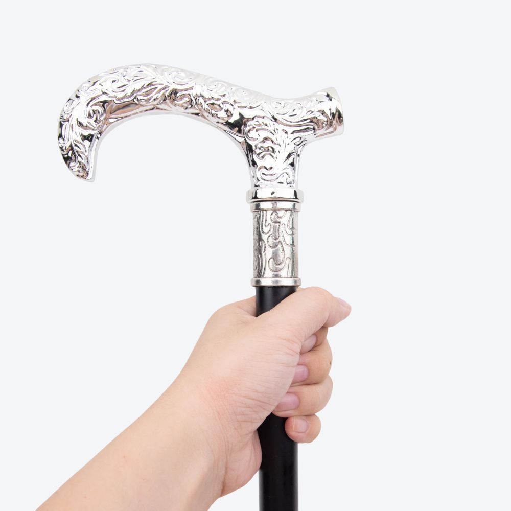 Bastoni Silver Flower Pattern Cane