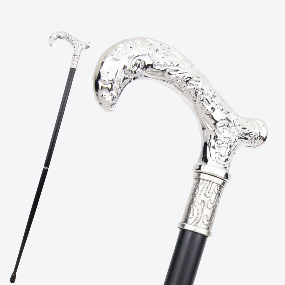 Bastoni Silver Flower Pattern Cane