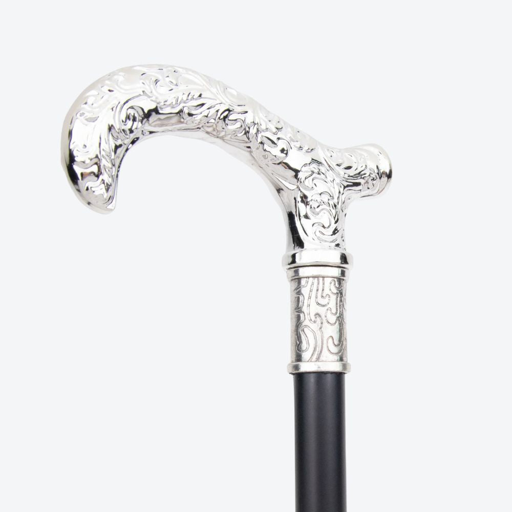 Bastoni Silver Flower Pattern Cane