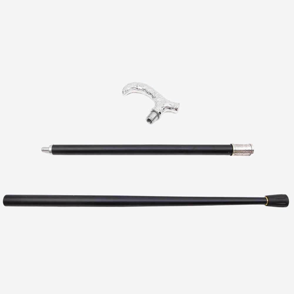 Bastoni Silver Flower Pattern Cane