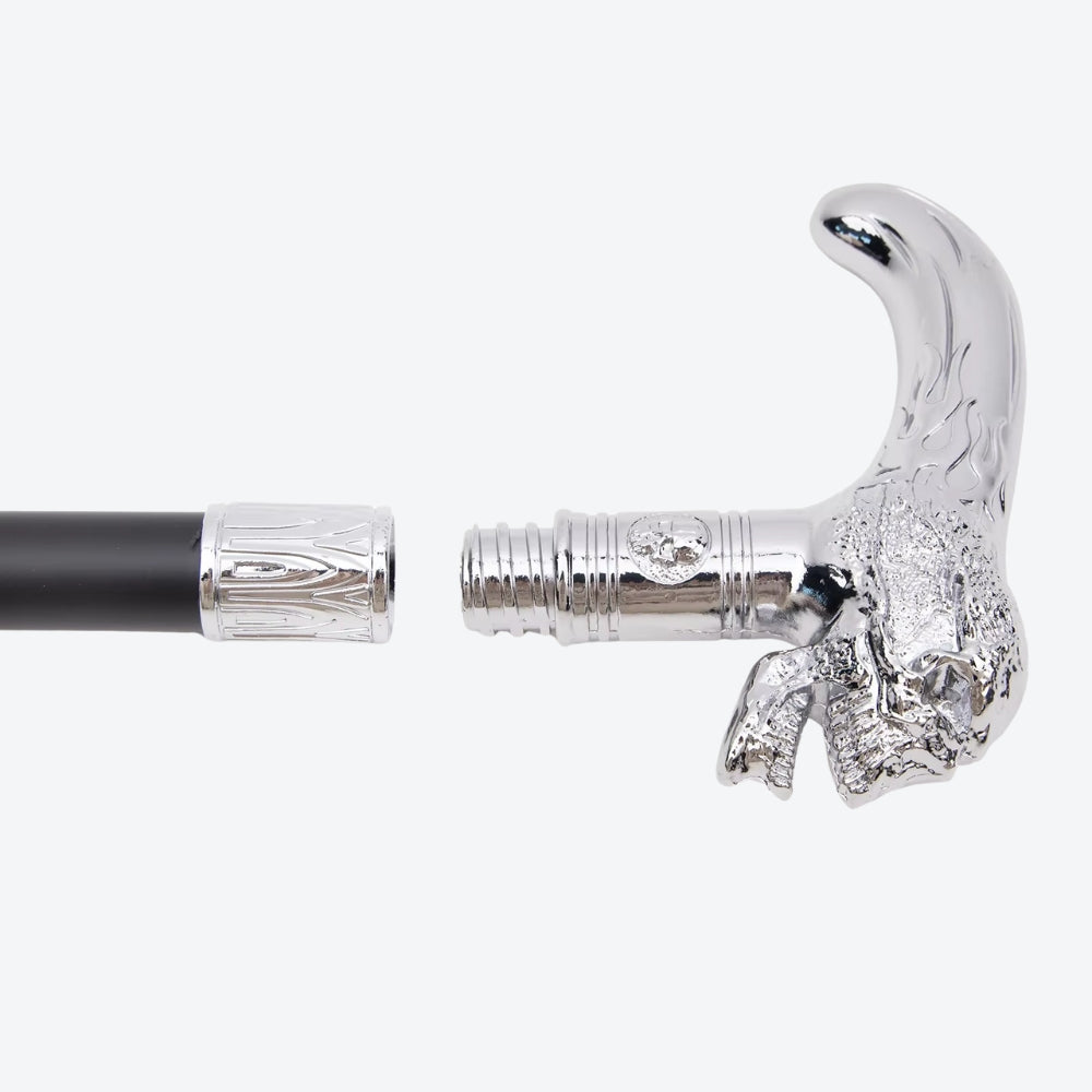 Silver Monarch Skull Metal Classic Cane-Bastoni Co