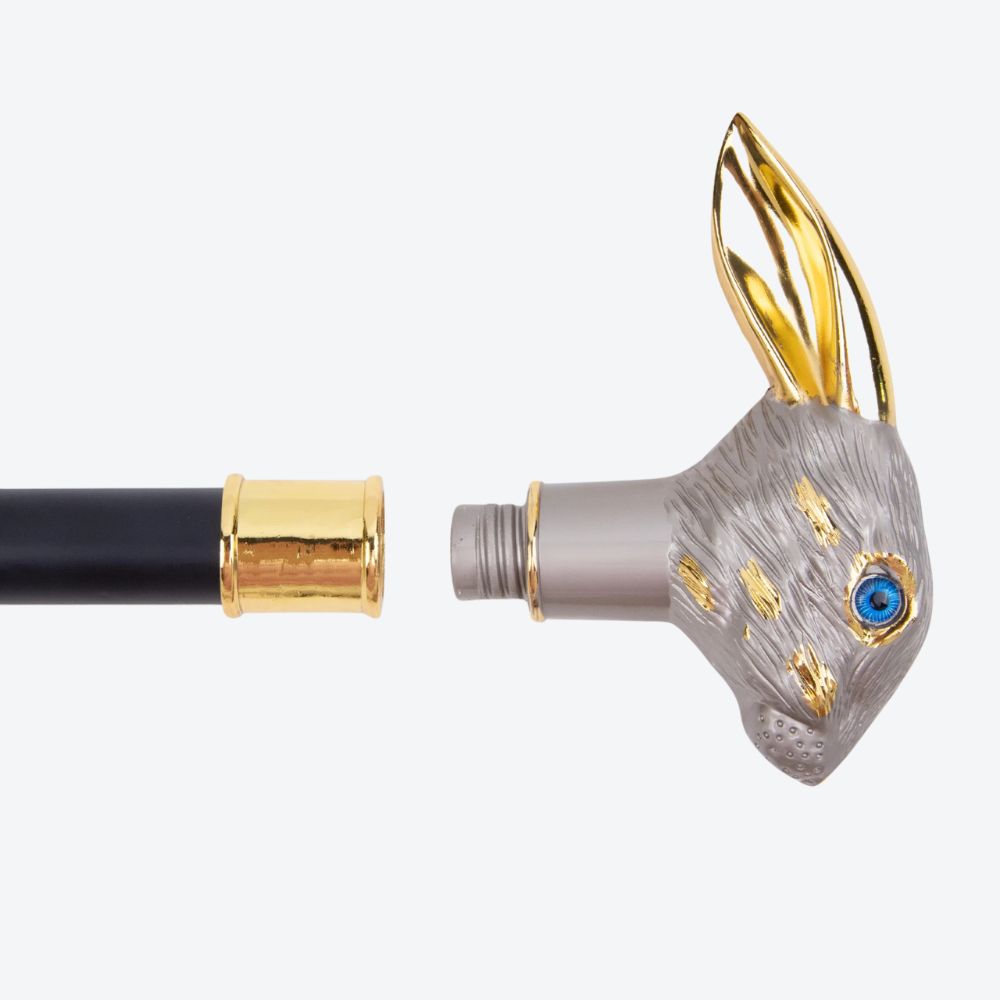 Bastoni Silver/Golden Rabbit Eared Metallic Cane