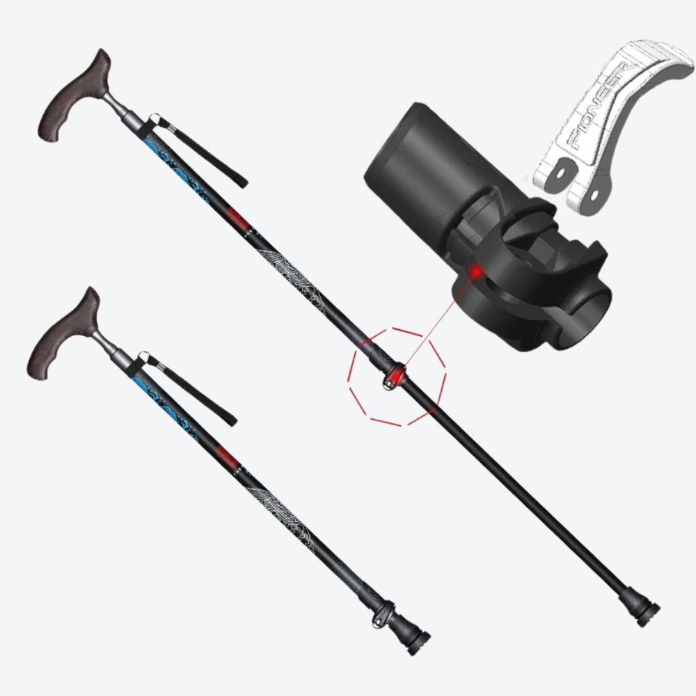 Black Oriental Style Carbon Fiber Walking Stick Lisa Bastoni