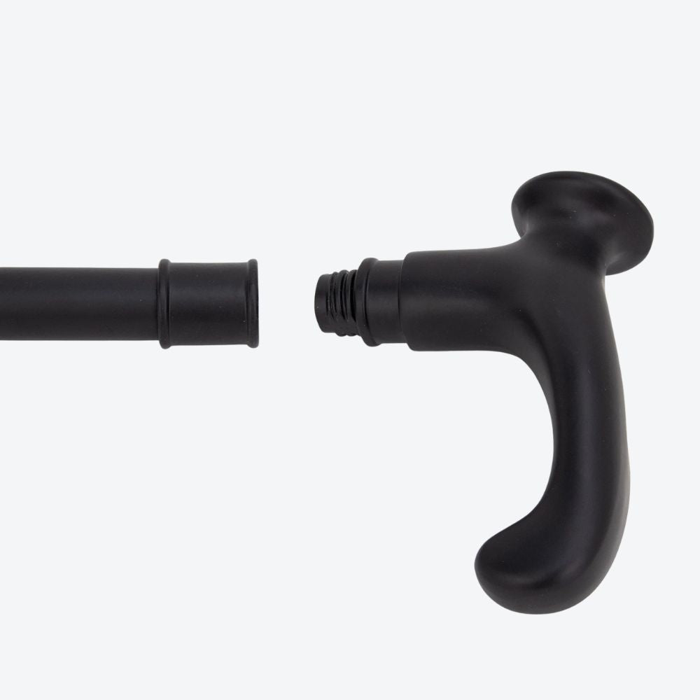 Spiral Shaped Metal Cane Black Right-handed-Bastoni UK