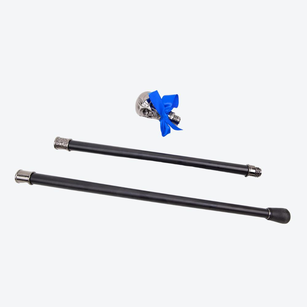 Stylish Cane with Silver Skull Handle - Bastoni