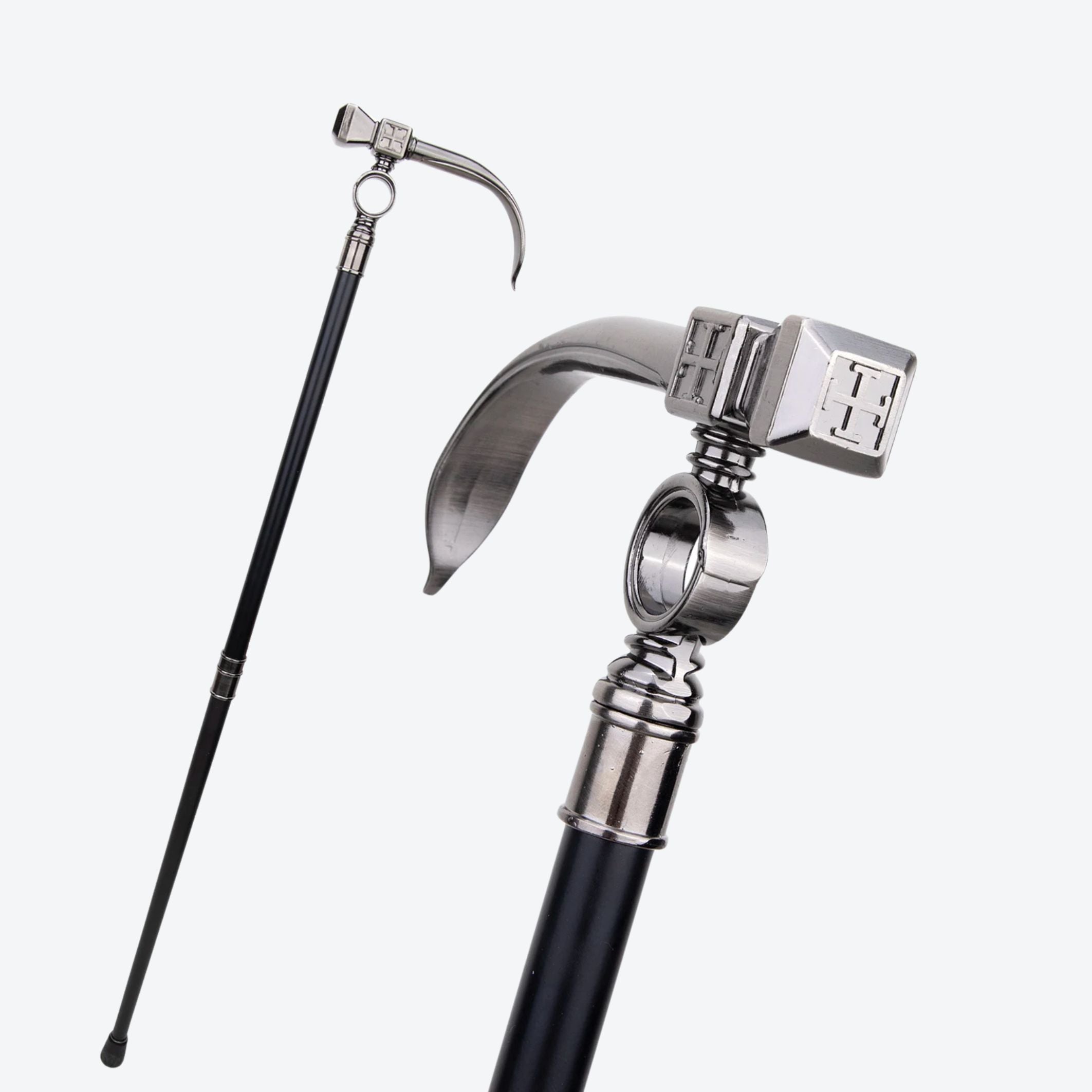 Templar Cleric's Hammer Cane in Steel - Bastoni