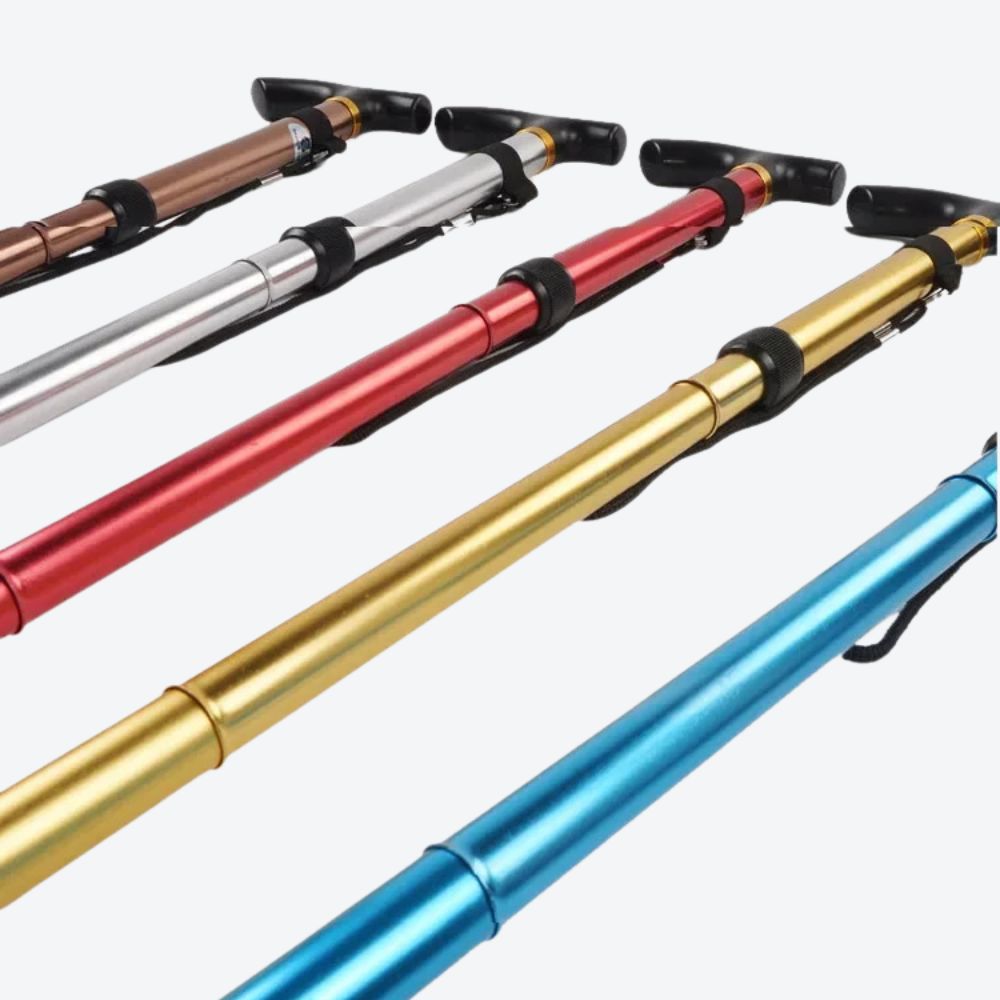 Bastoni Red 4-Section Articulated Aluminum Cane