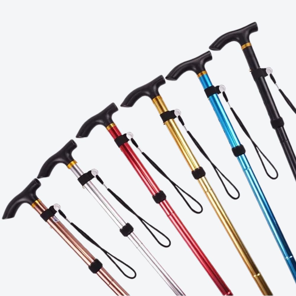 Bastoni Red 4-Section Articulated Aluminum Cane