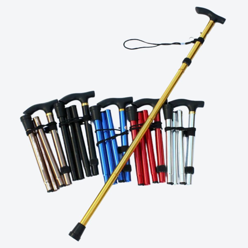 Bastoni Red 4-Section Articulated Aluminum Cane