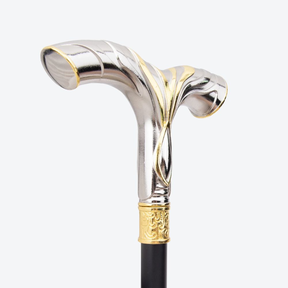 Nordic Luxury Valhalla Silver/Gold Bastoni Walking Stick