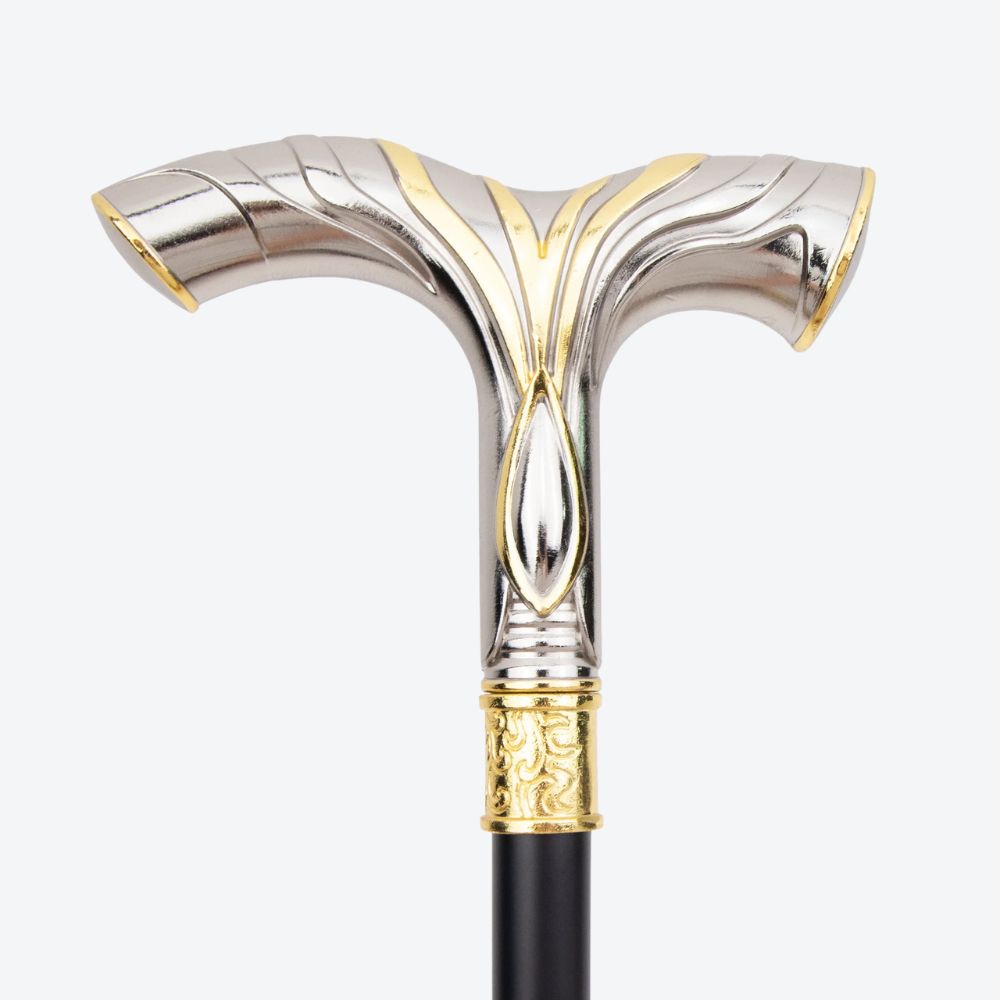 Nordic Luxury Valhalla Silver/Gold Bastoni Walking Stick