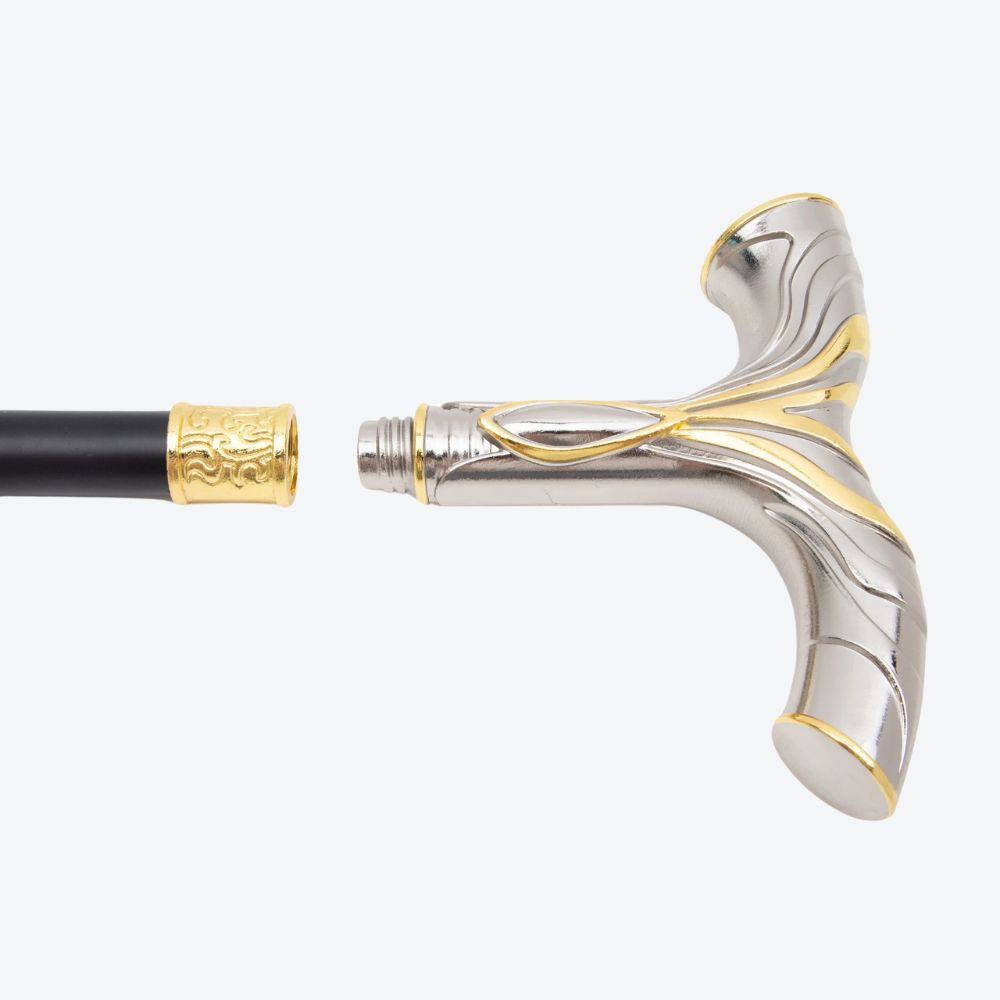 Nordic Luxury Valhalla Silver/Gold Bastoni Walking Stick