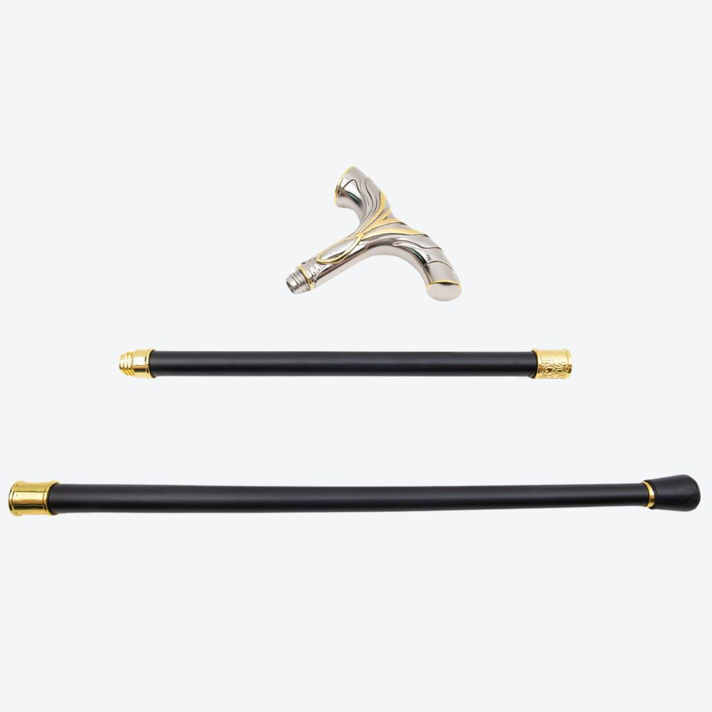 Nordic Luxury Valhalla Silver/Gold Bastoni Walking Stick