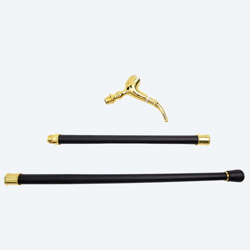 Gold Metal Cane in Pipe Style - Bastoni
