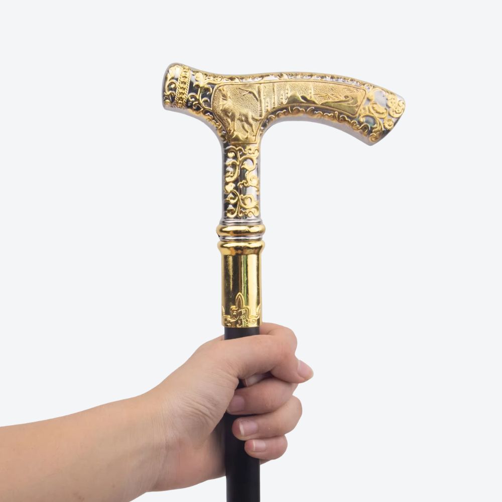 Golden Wolf Metal Cane - Bastoni