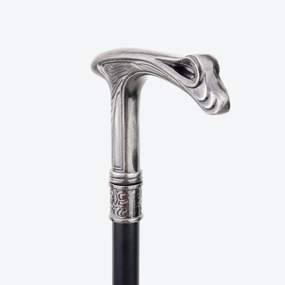 Vintage Magnate Cane Carved in Silver - Bastoni