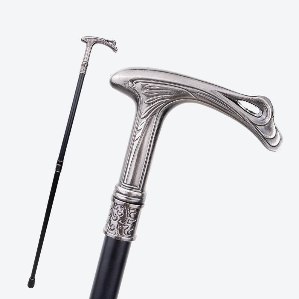 Vintage Magnate Cane Carved in Silver - Bastoni