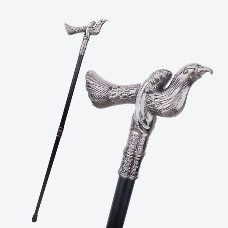 Vintage Metal Walking Stick with Native Peacock Design-Bastoni UK