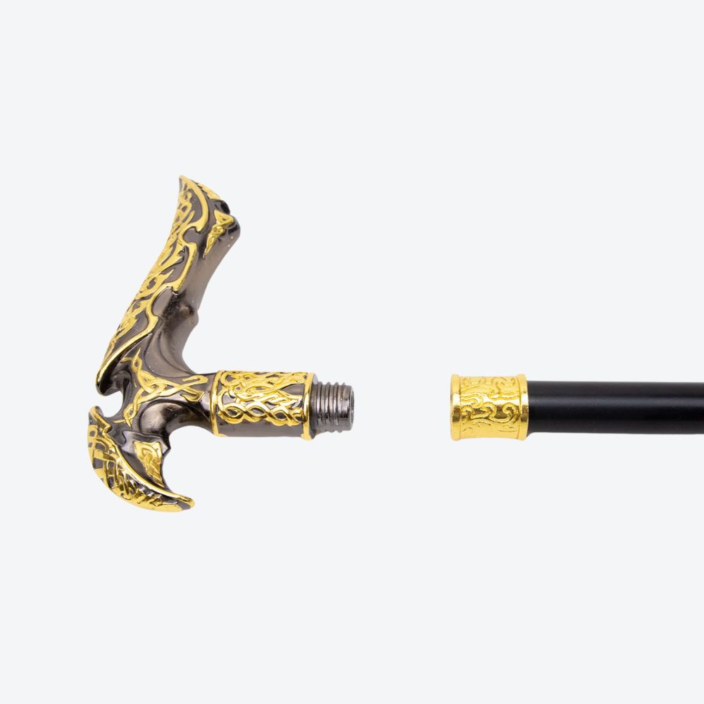 Bastoni Vintage Nordic Aluminum Cane Black/Gold