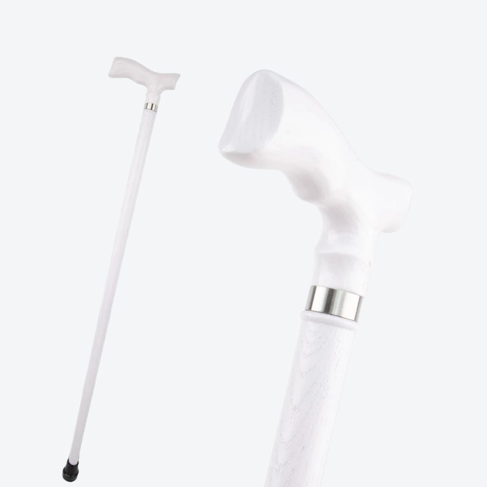 Bastoni White Fish Tail Wooden Cane