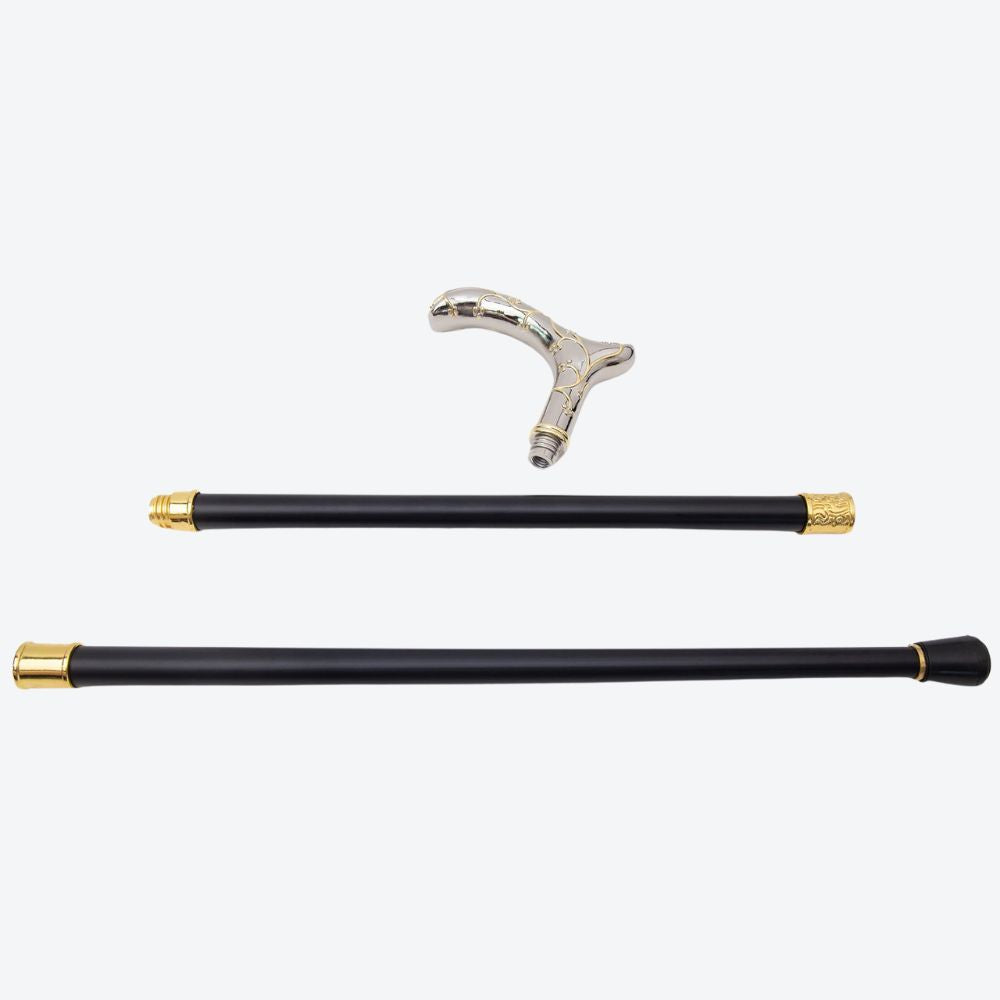 Women's Metallic Plum Blossom Cane Silver/Gold. Bastoni