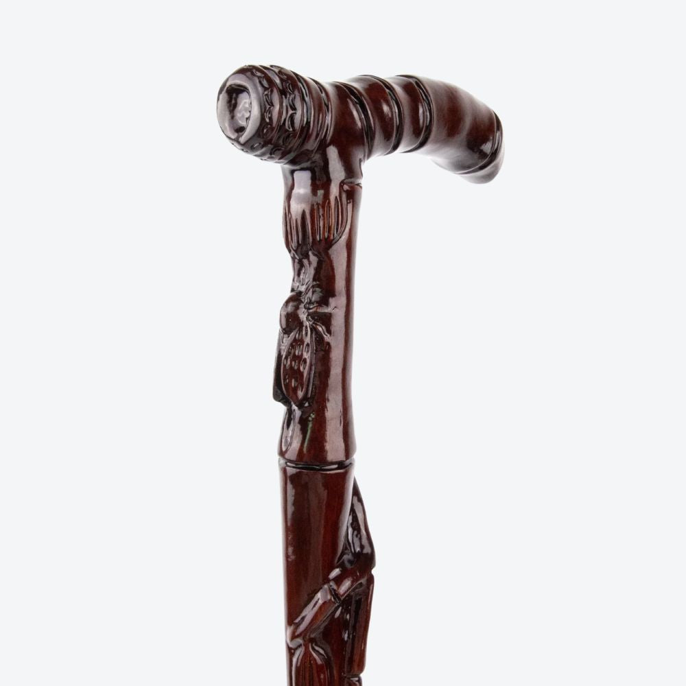 Cicada Wooden Cane on Bamboo - Bastoni