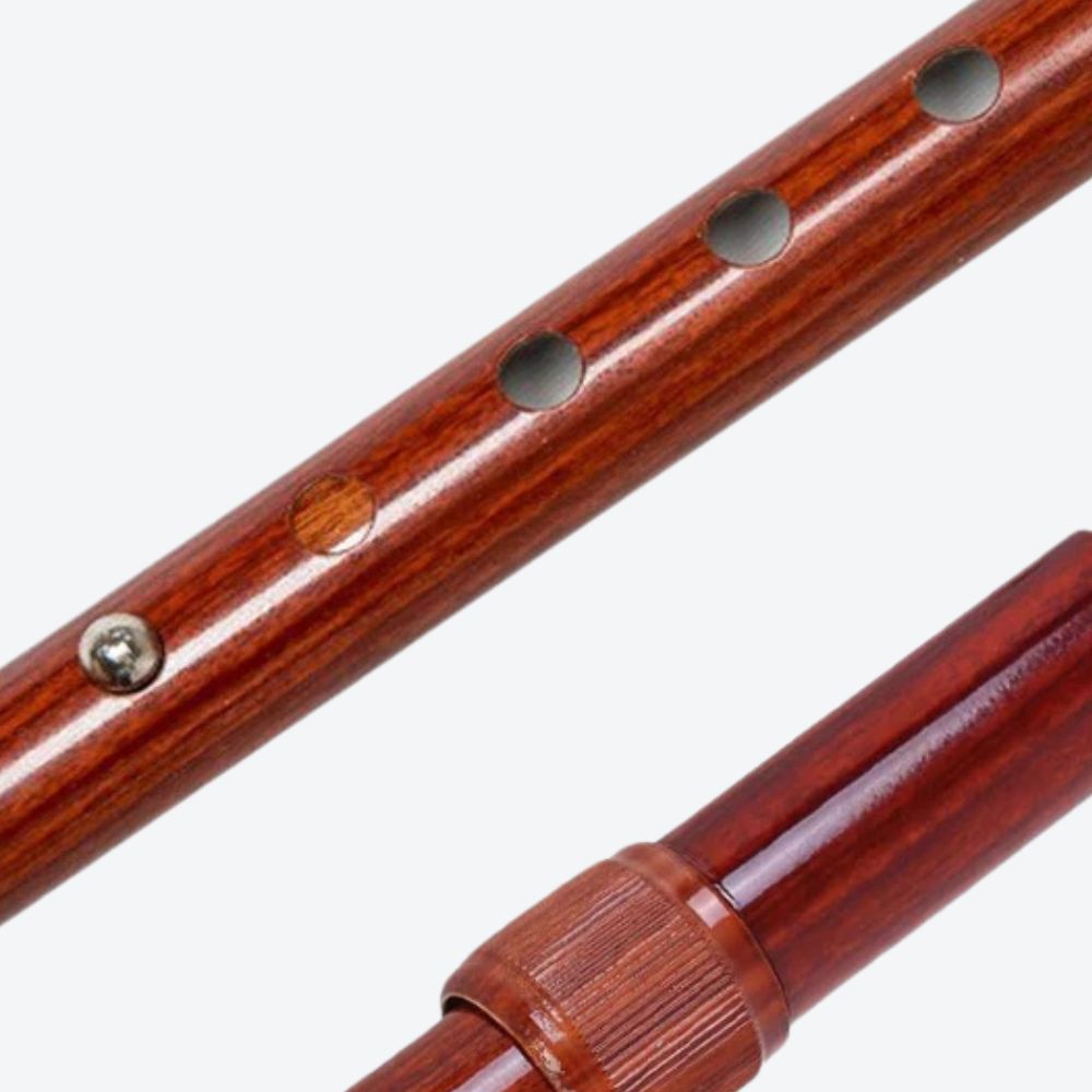 Bastoni Wine Wooden Style Metal Cane with LED Flashlight