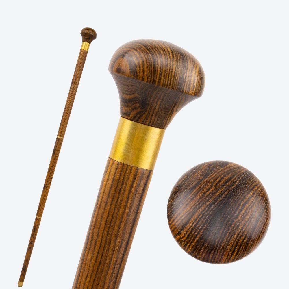 Yellowish Wooden Cane with Bastoni Handle