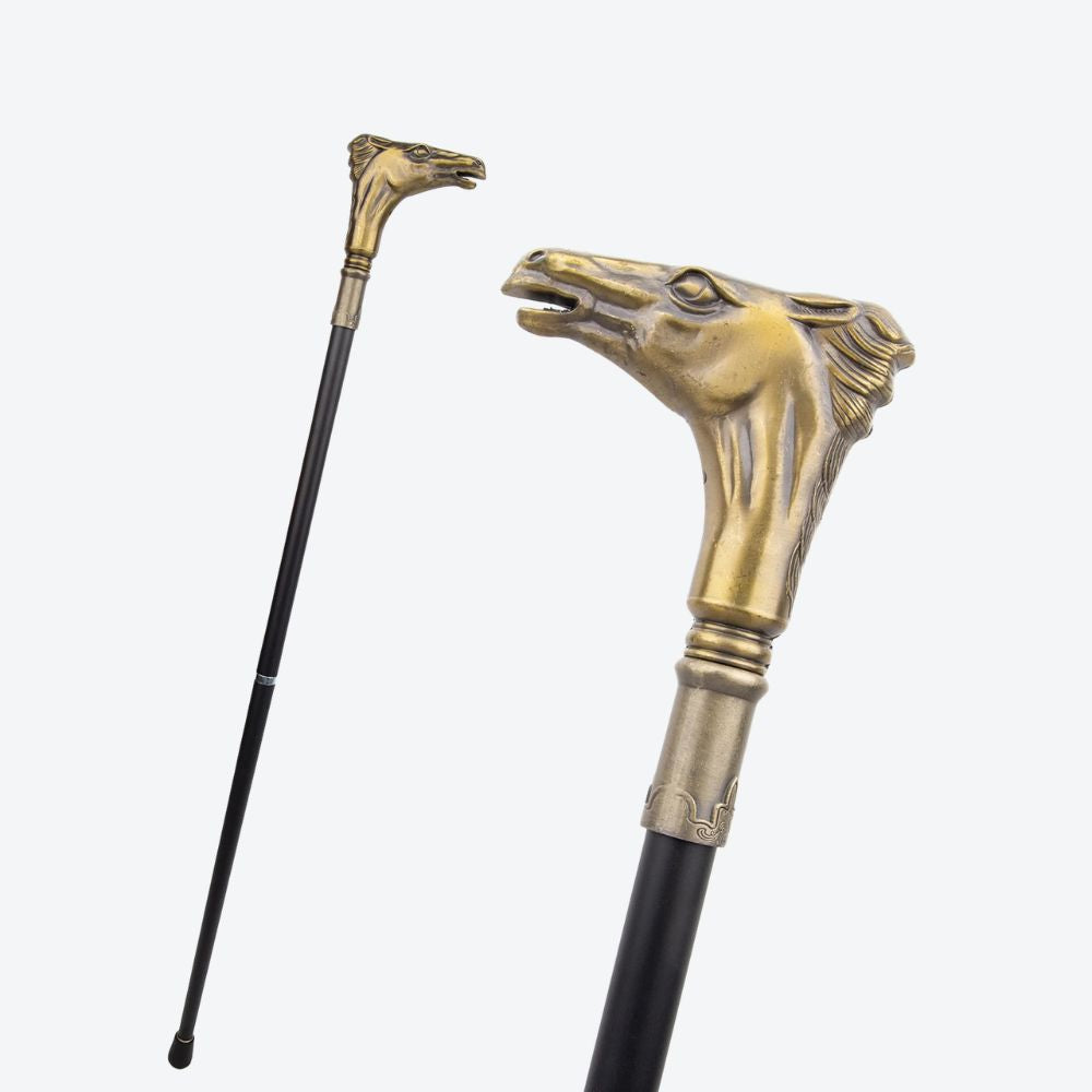 Vintage Horse Head Metal Cane