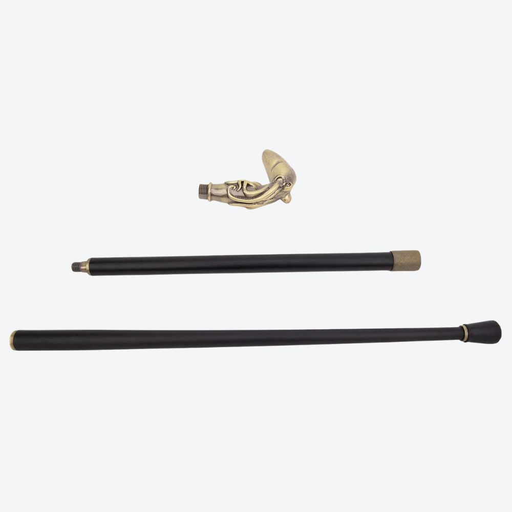 Ancestral Bronze Squid Metal Cane
