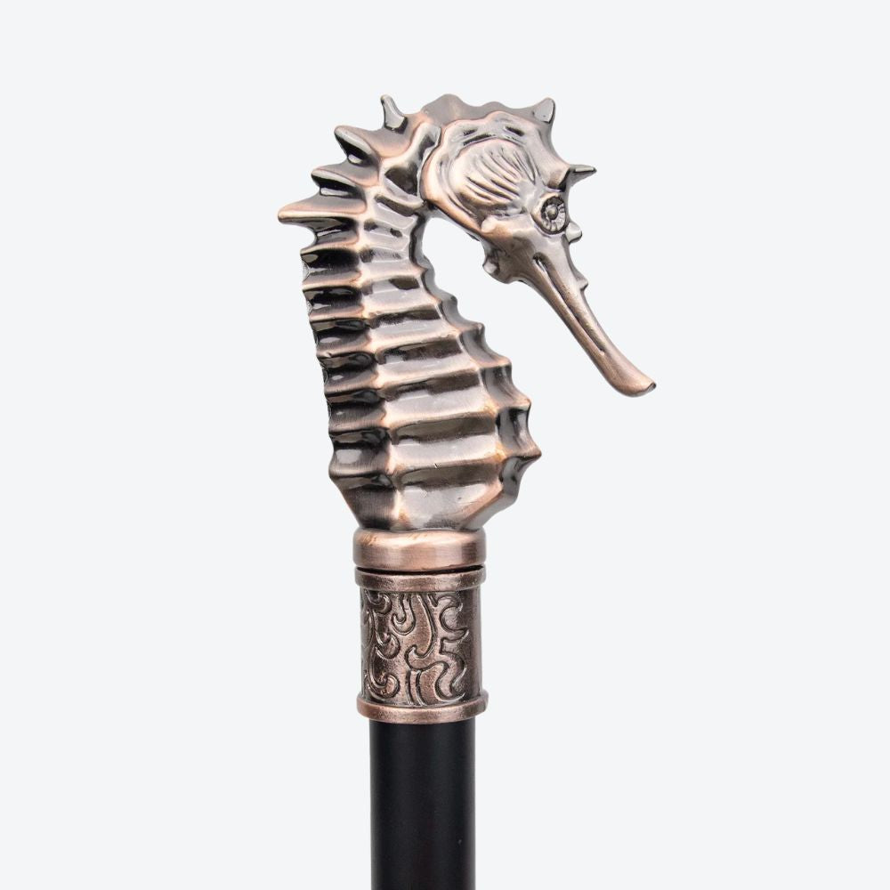 Bronze Seahorse Metal Cane