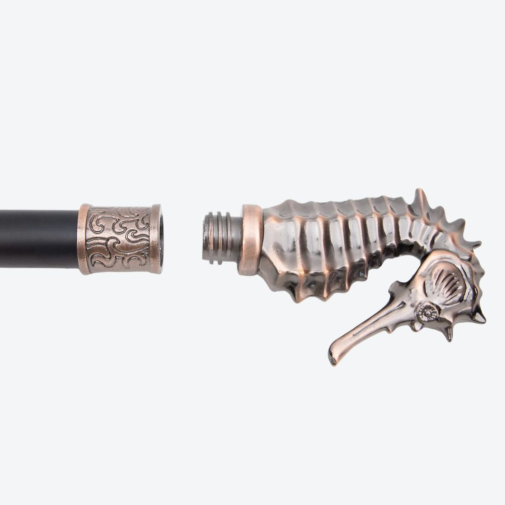Bronze Seahorse Metal Cane